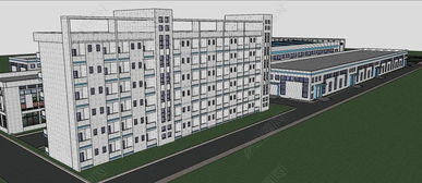 廠區整體規劃工業產業創意園工業產業園工廠房建筑工業建筑規劃su模型設計模型下載